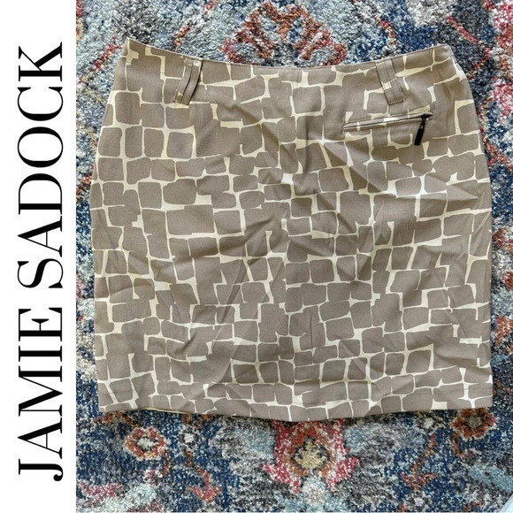 Jamie Sadock Golf Skort Tan Beige Animal Print Size  6 - Picture 2 of 6